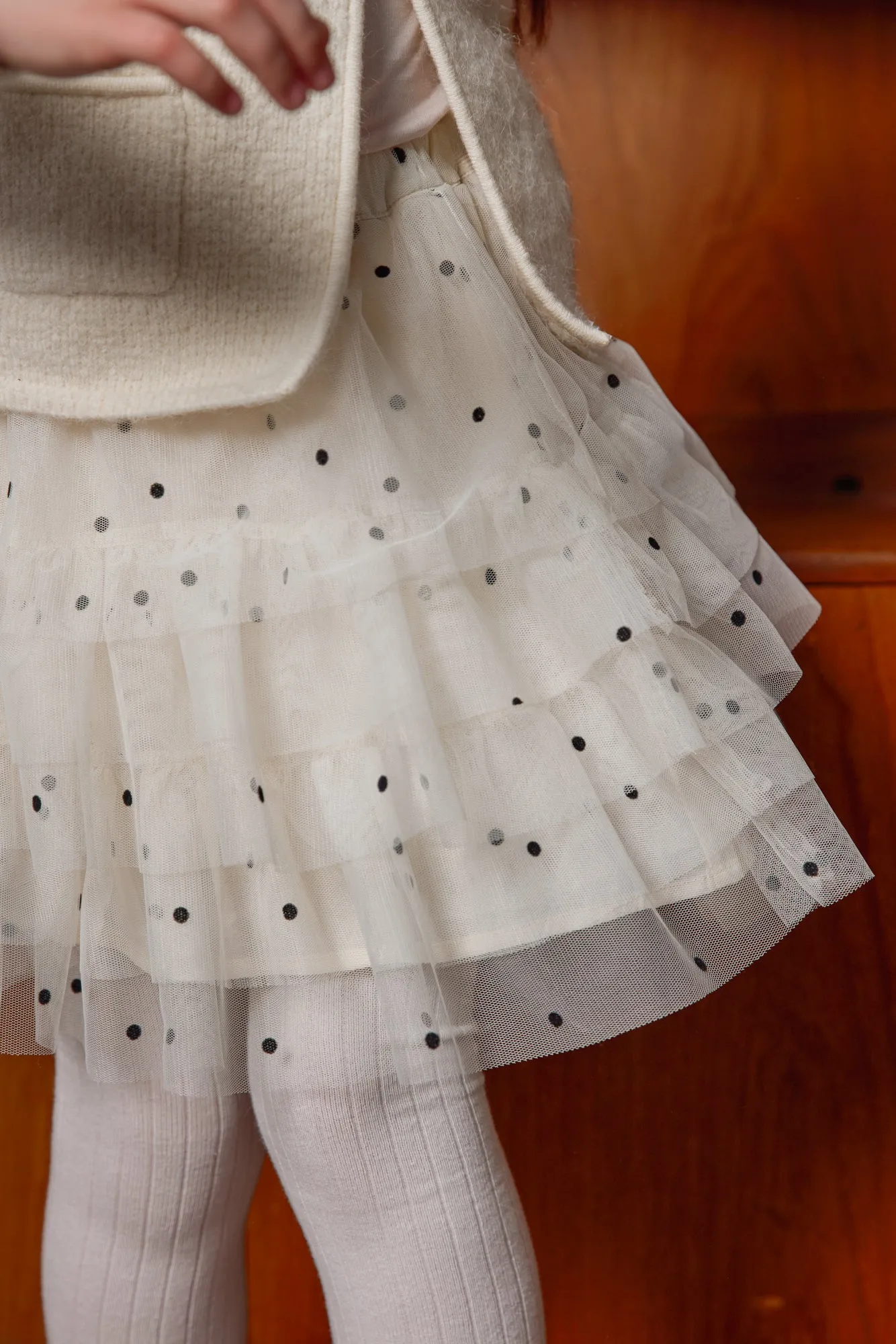 Bonton Tutu Milk nederdel tyl prikket tylskørt