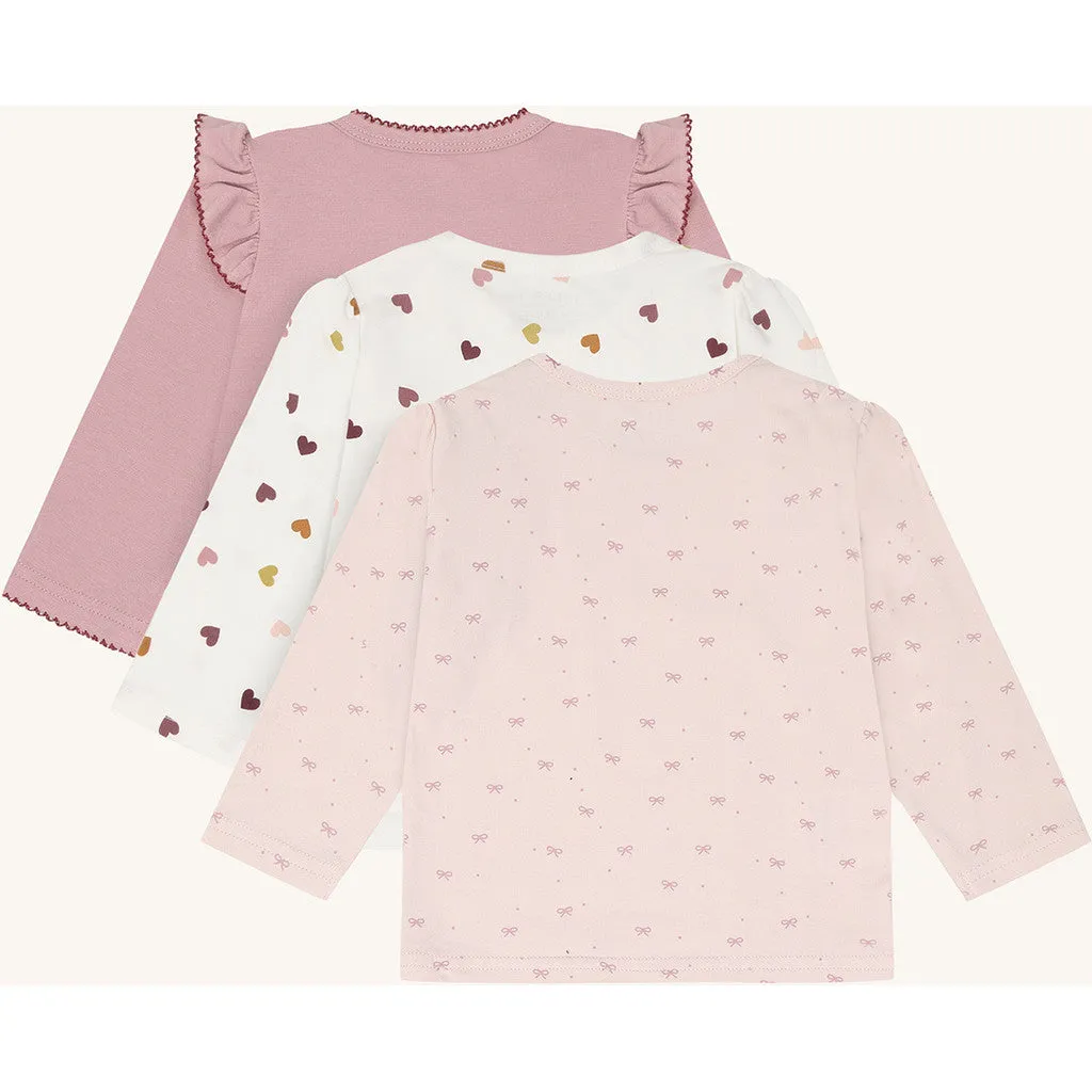 Hust & Claire Alda Bow bluse Hushed Pink 3-pak bomuld
