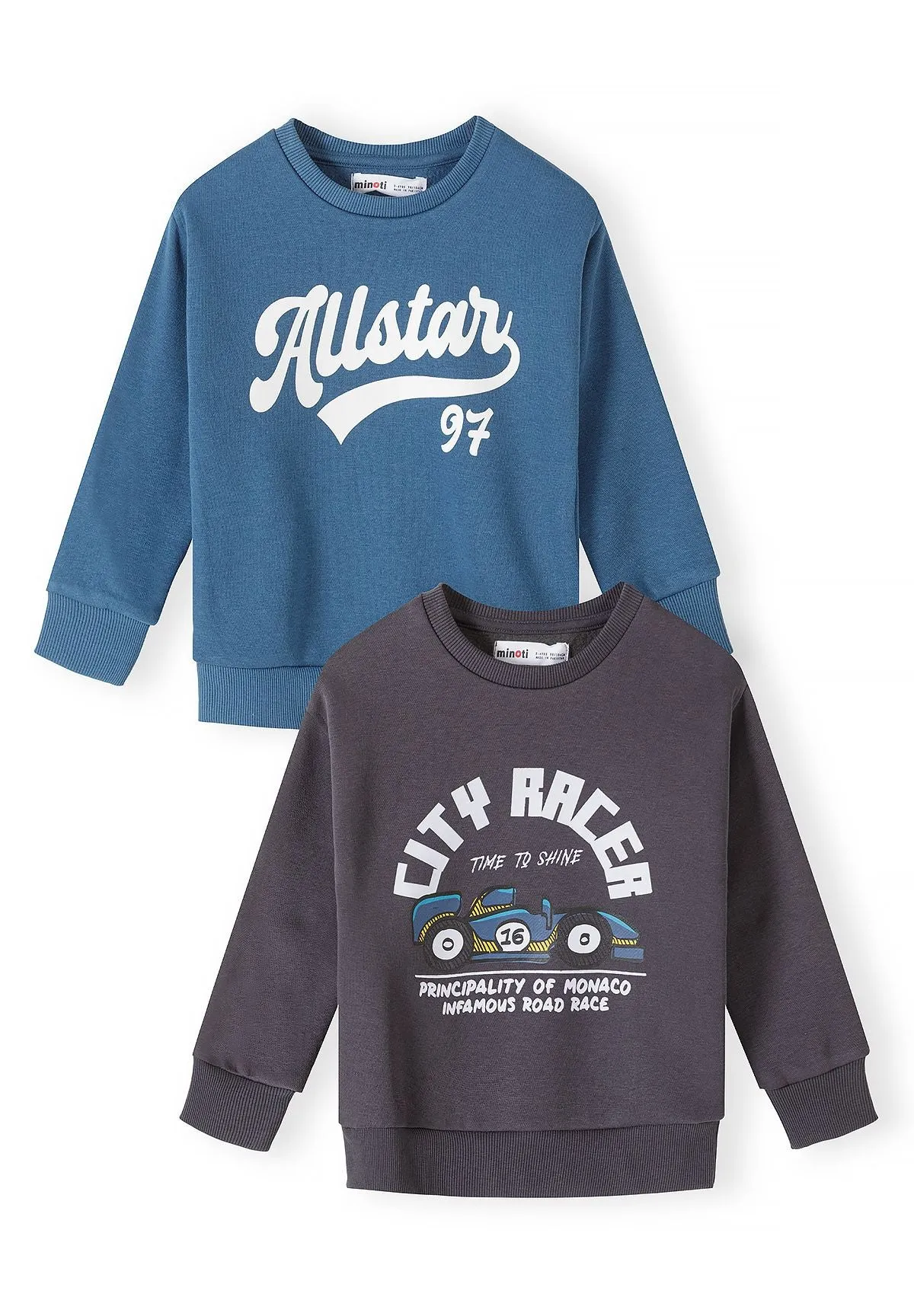 Minoti 45483 sweatshirt bil 2-pak drenge