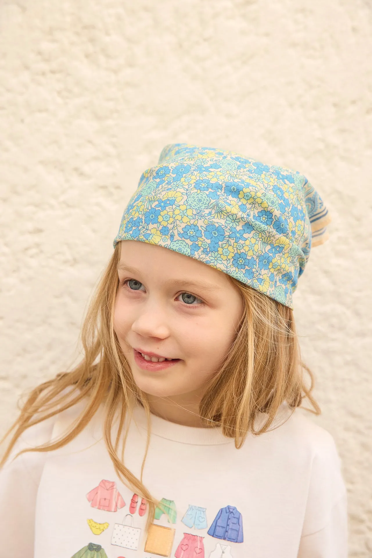 Bonton Fleur Vintage Bleu tørklæde blå bomuld