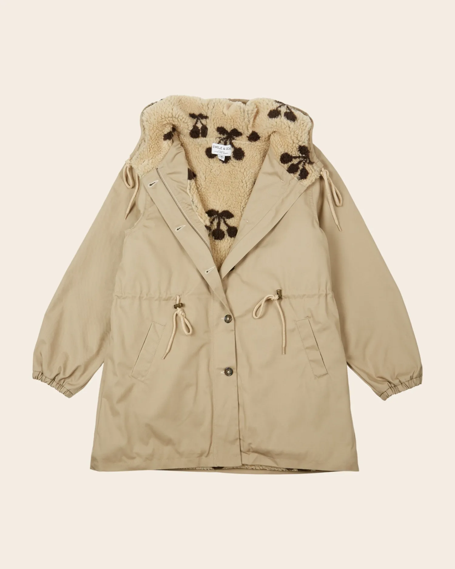 Emile et Ida Emeron parka beige teddyfor