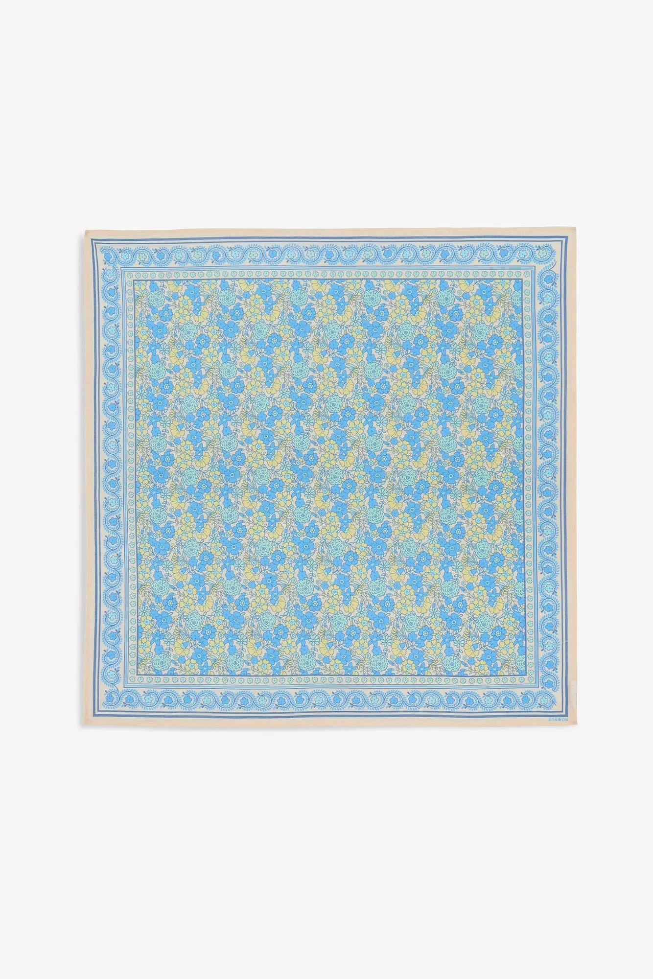 Bonton Fleur Vintage Bleu tørklæde blå bomuld