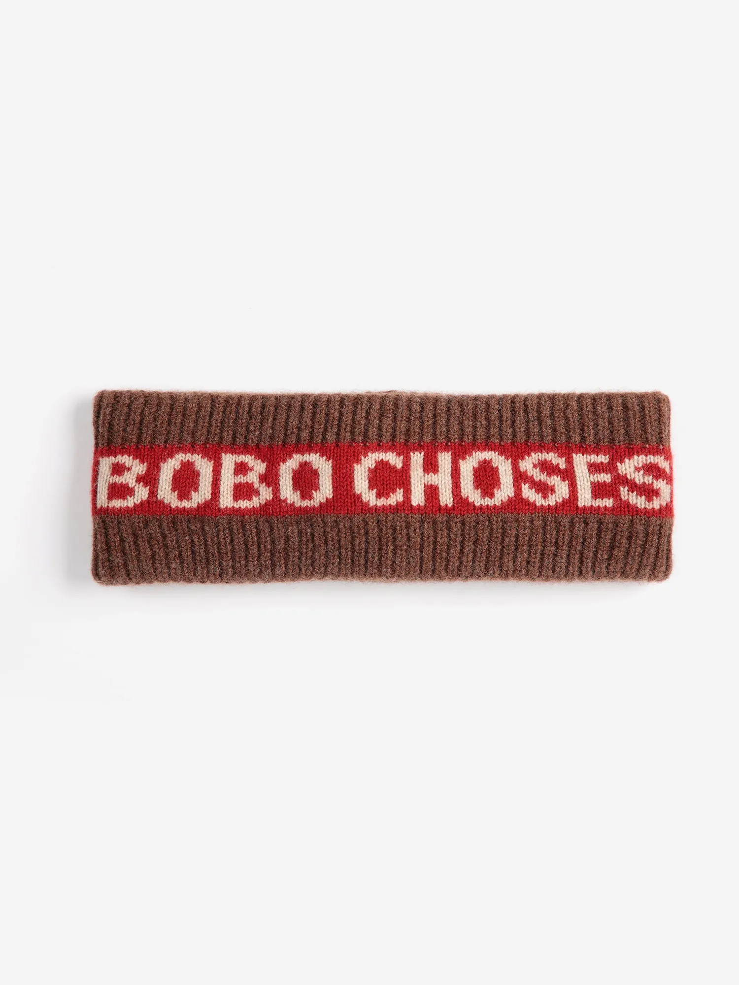 Bobo Choses strikket pandebånd merinould mørkebrun ONE SIZE