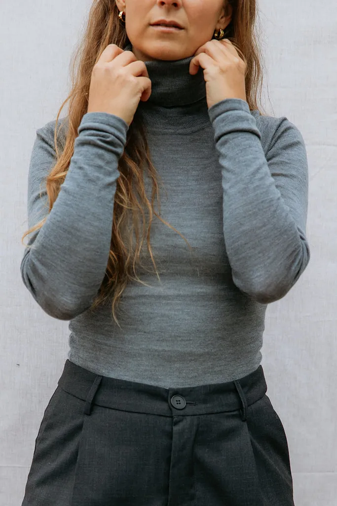 MarMar Copenhagen Trisha W Bluse Mid Grey Melange merinould