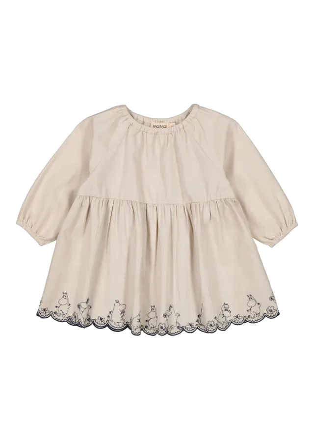 MarMar Copenhagen Dawson B kjole dancing moomins beige