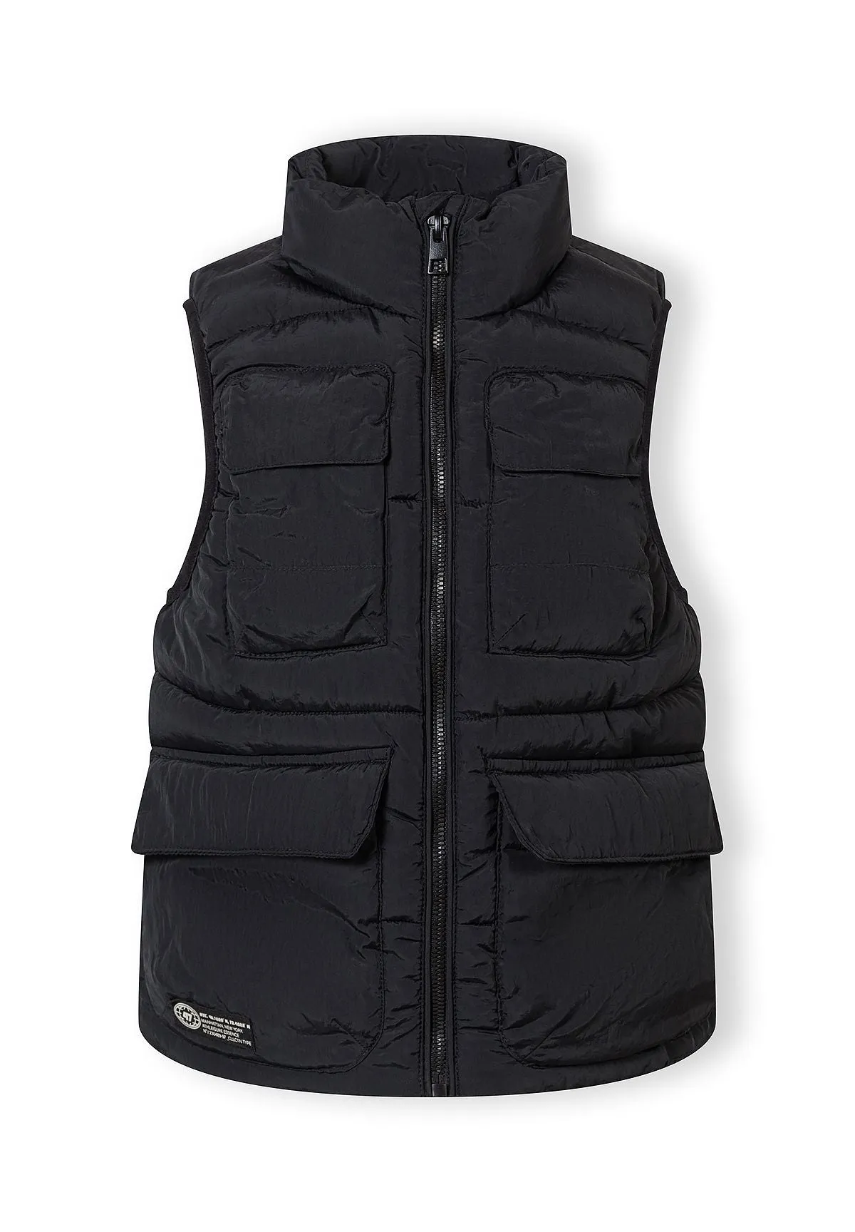Minoti 44612 Steppvest til drenge sort nylon
