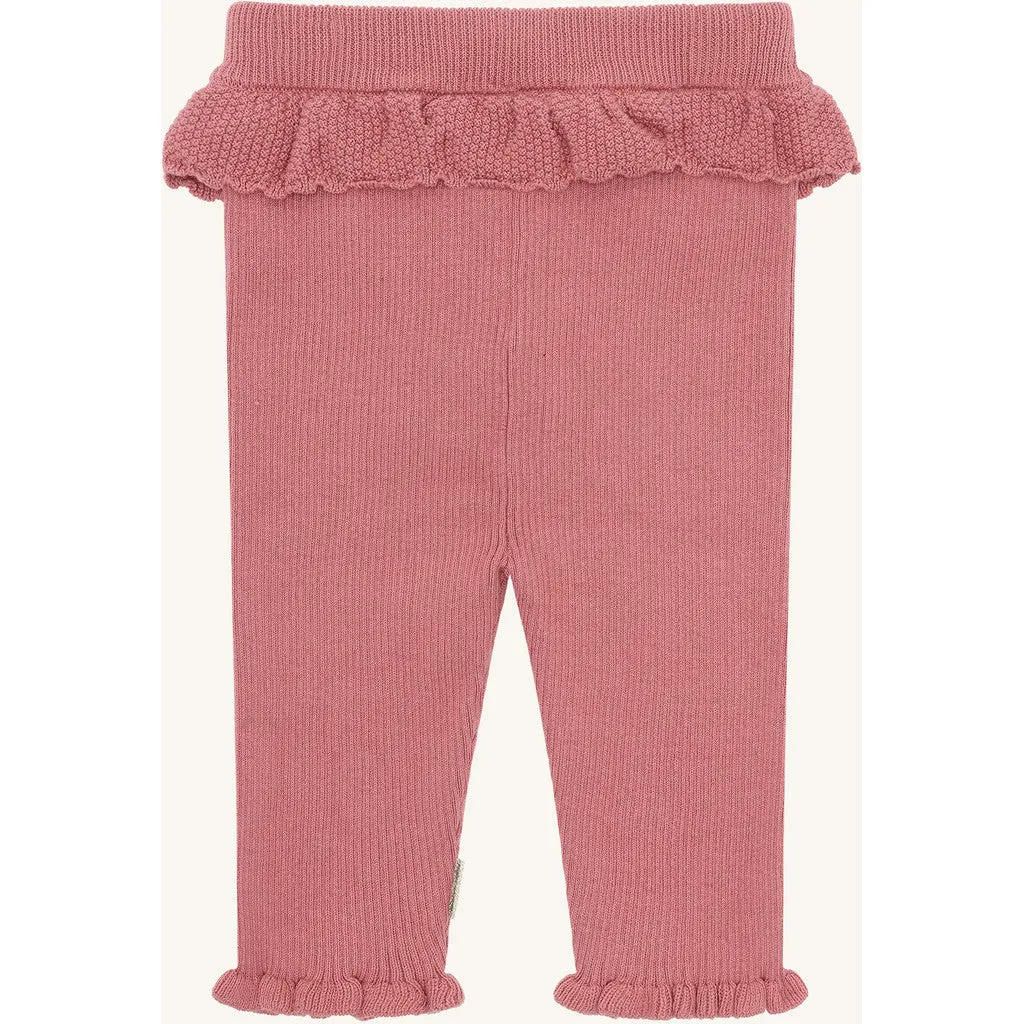 Hust & Claire HCLisa knit rib leggings Dry Rose økologisk