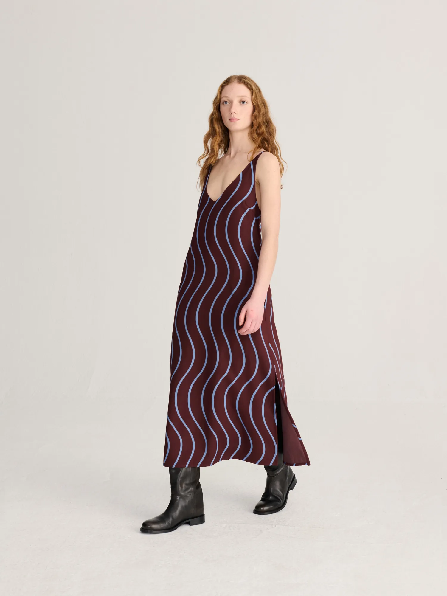 Bobo Choses Psicodelic Stripes fluid kjole bordeaux