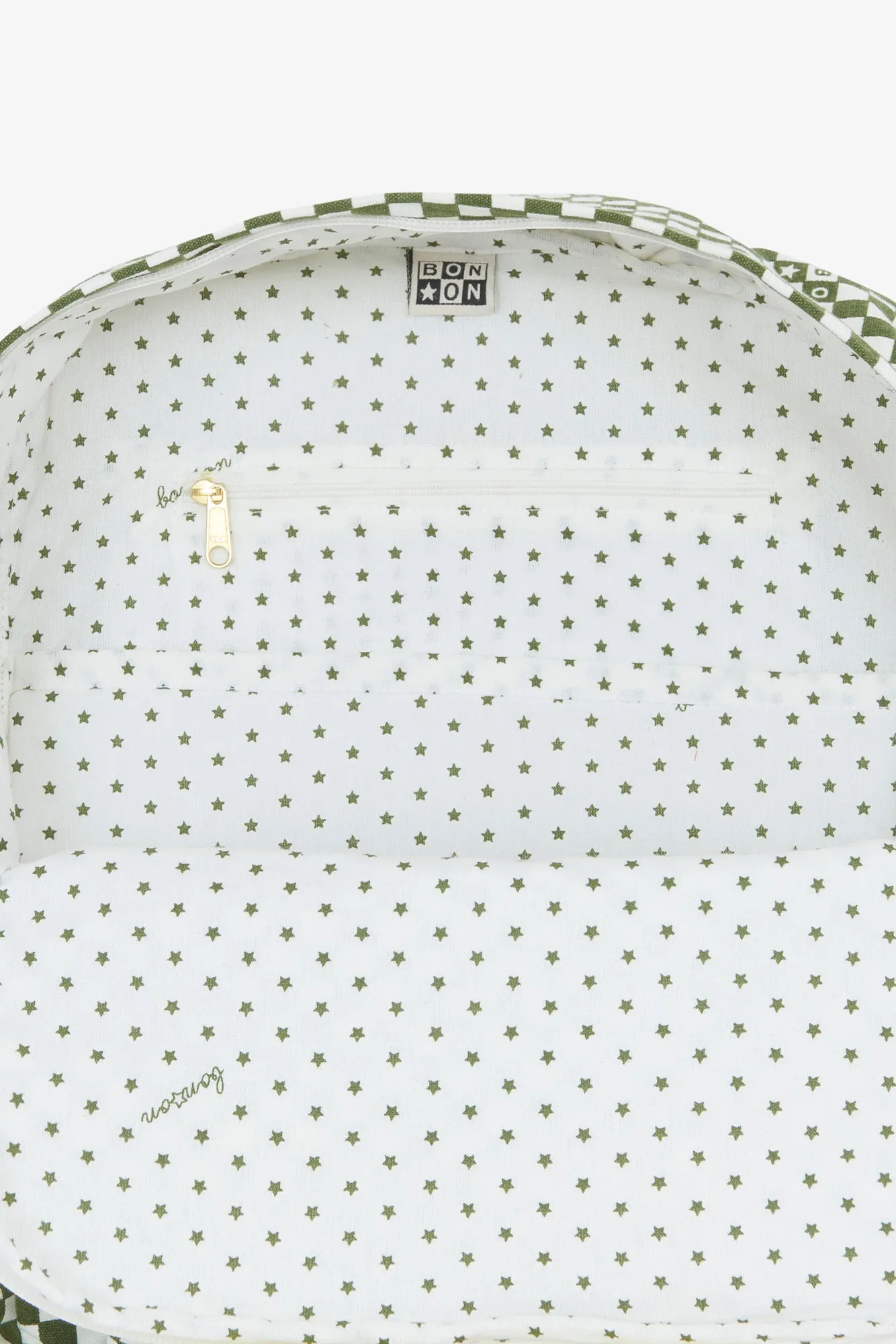 Bonton Damier Vert rygsæk grønternet bomuld