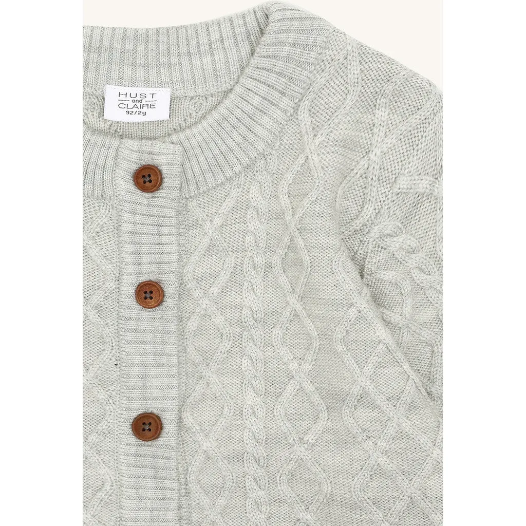 Hust & Claire HCCuri Jacket Wool cardigan lysegrå uld