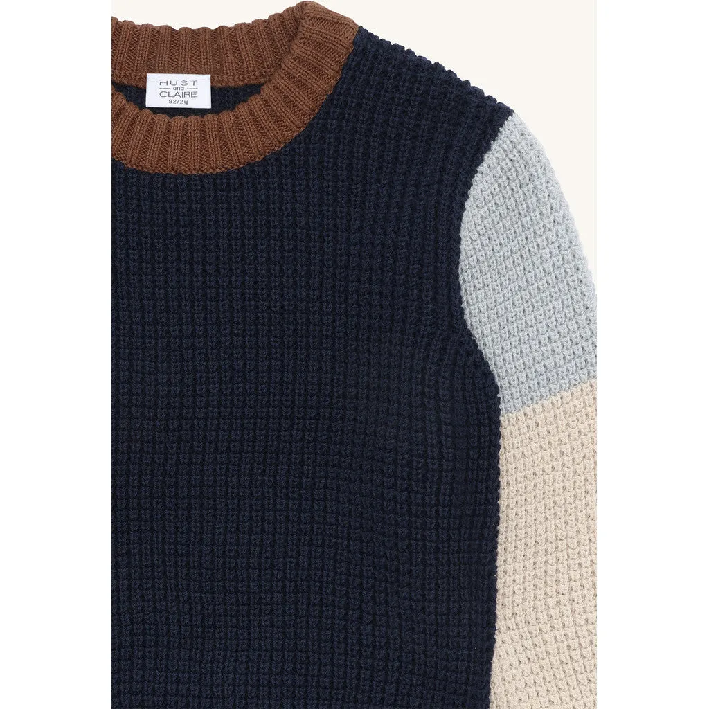 Hust & Claire Pelle Colorblock pullover More Navy bomuld