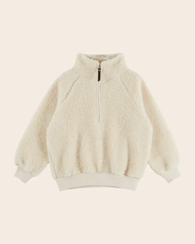 Emile et Ida Moumoute sweatshirt lynlås ecru uld