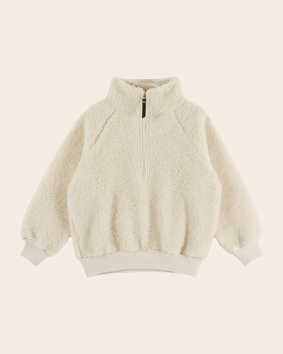 Emile et Ida Moumoute sweatshirt lynlås ecru uld