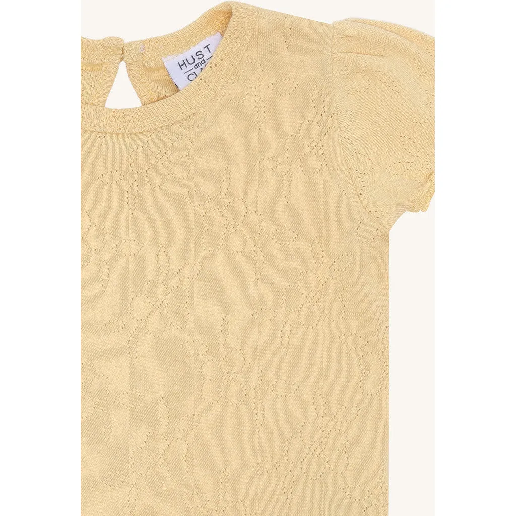 Hust & Claire HCAlma T-shirt Nectar pointelle økobomuld