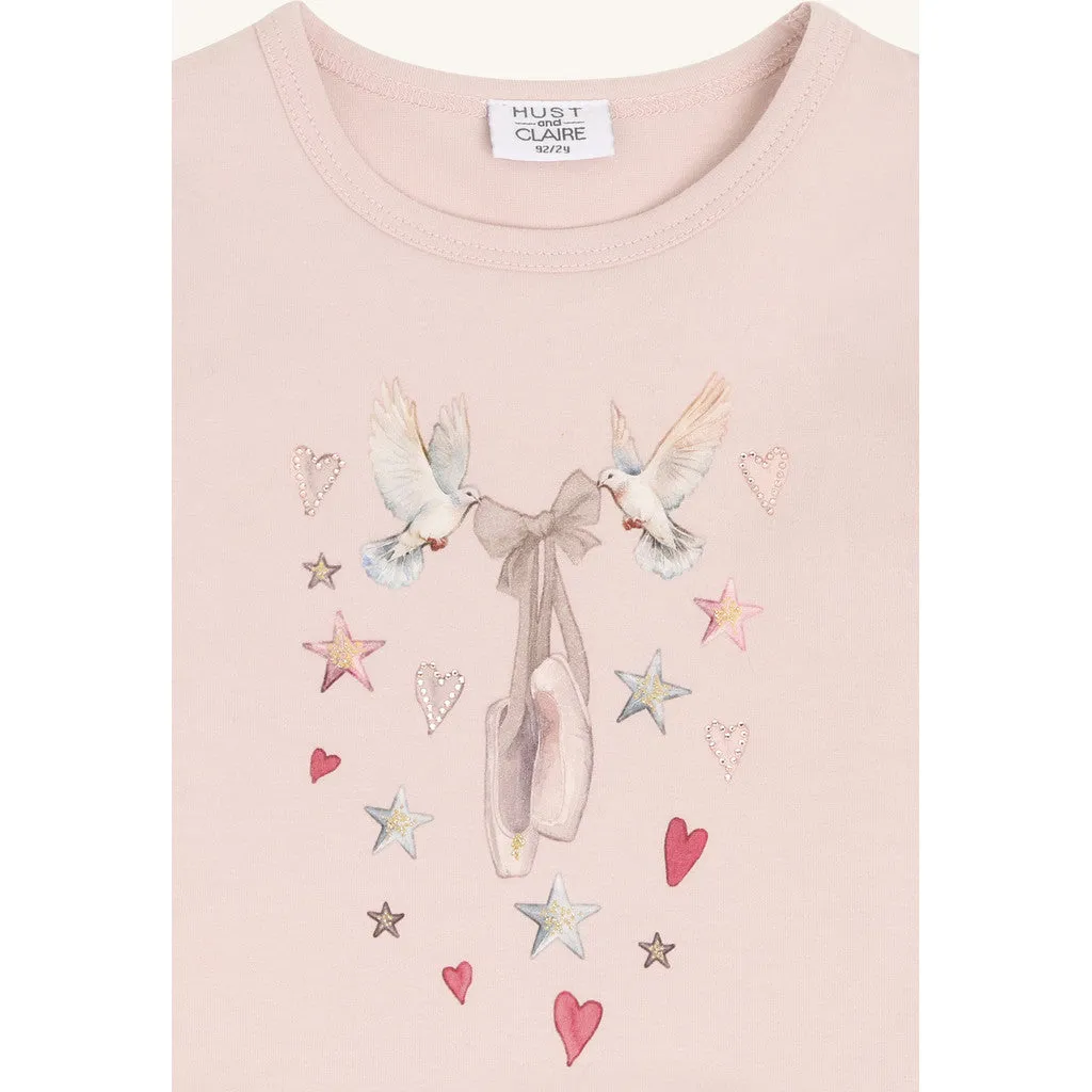 Hust & Claire HC Alma langærmet bluse Hushed Pink