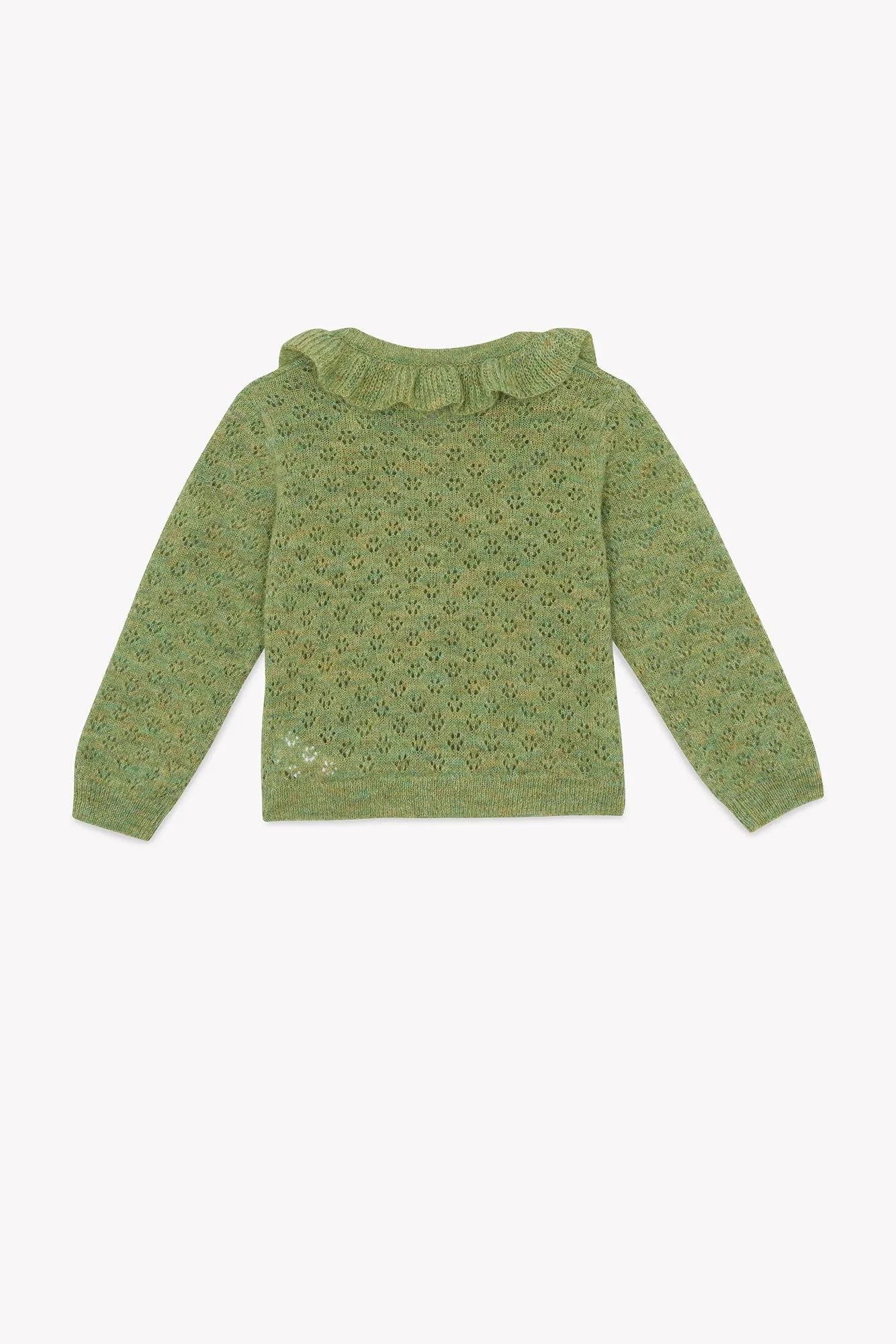 Bonton Corolle Vert Prairie cardigan grøn hjertemønster