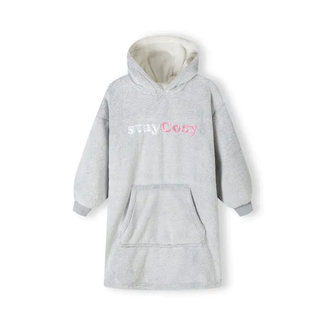 Minoti 41571 hoodiekjole grå teddy pige