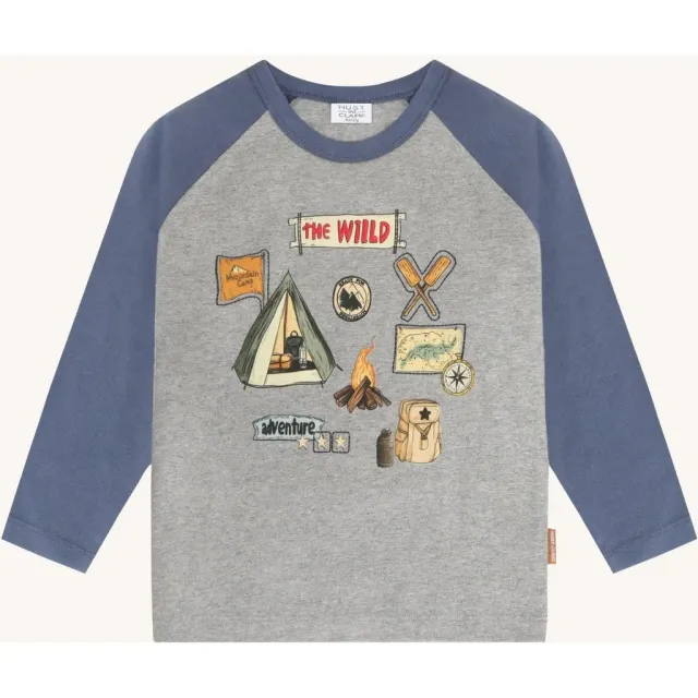 Hust & Claire Anton Wild Life bluse grey melange bomuld