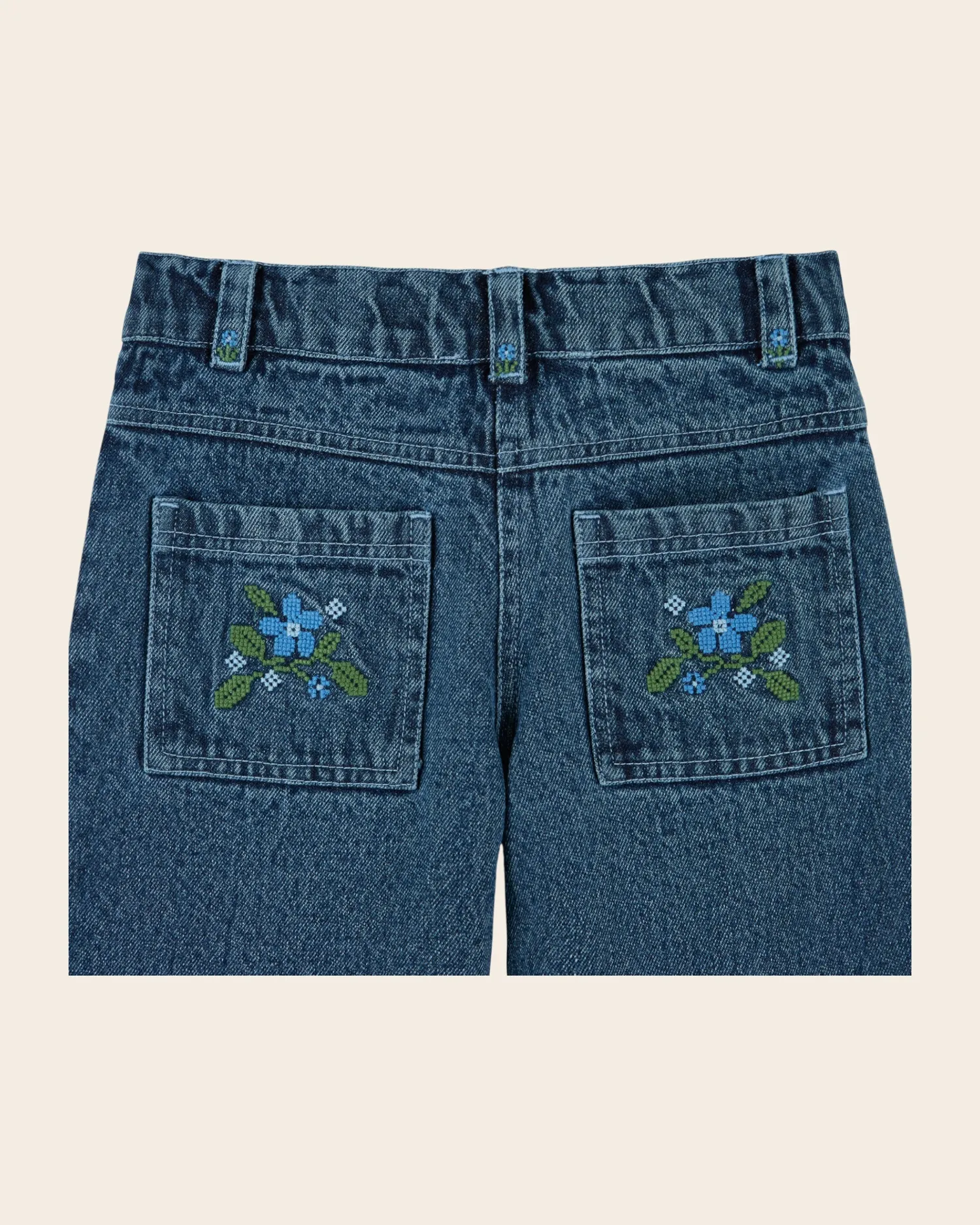 Emile et Ida bukser denim broderi blå pige