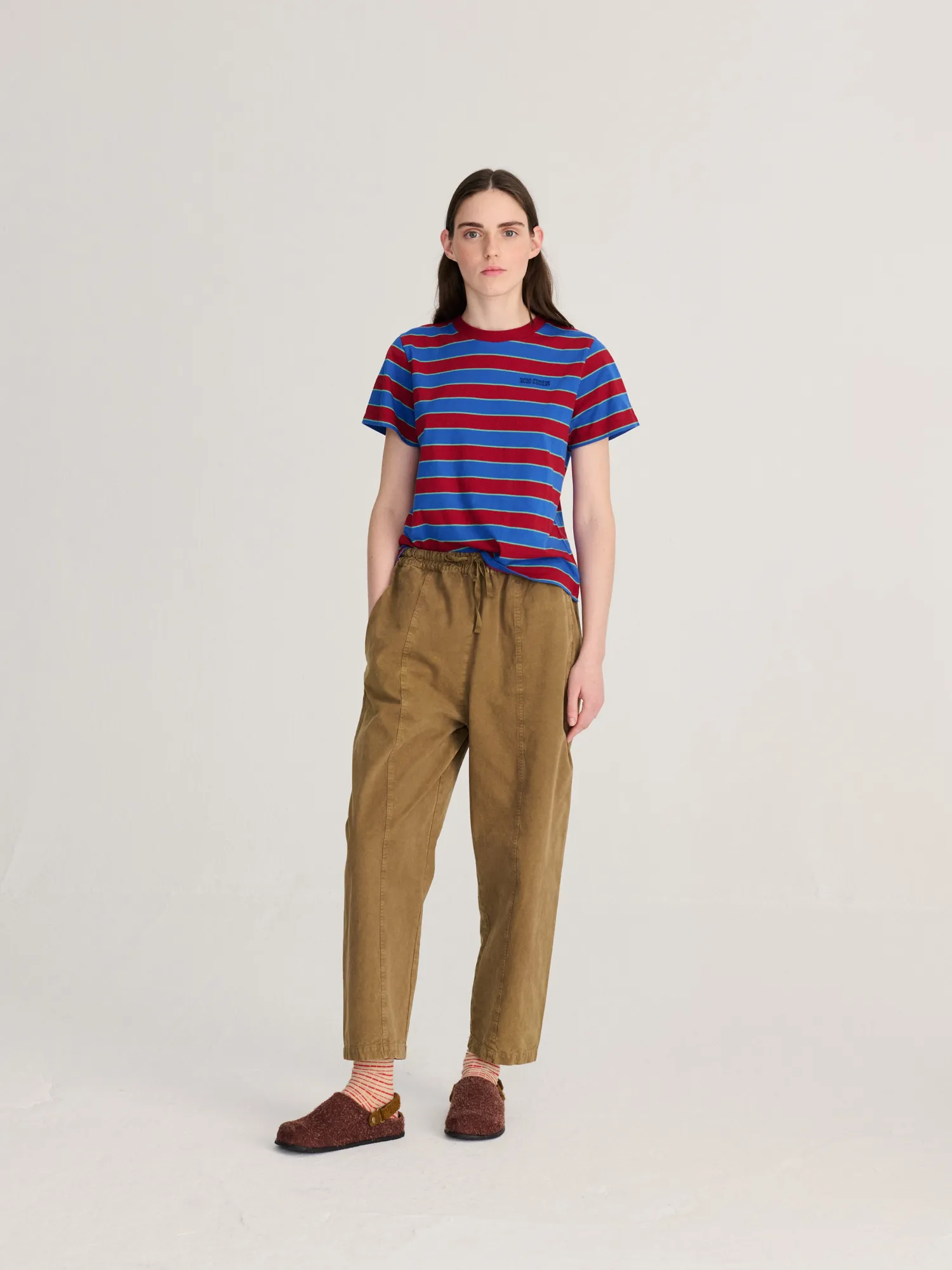 Bobo Choses Striped cropped T-shirt blå XS