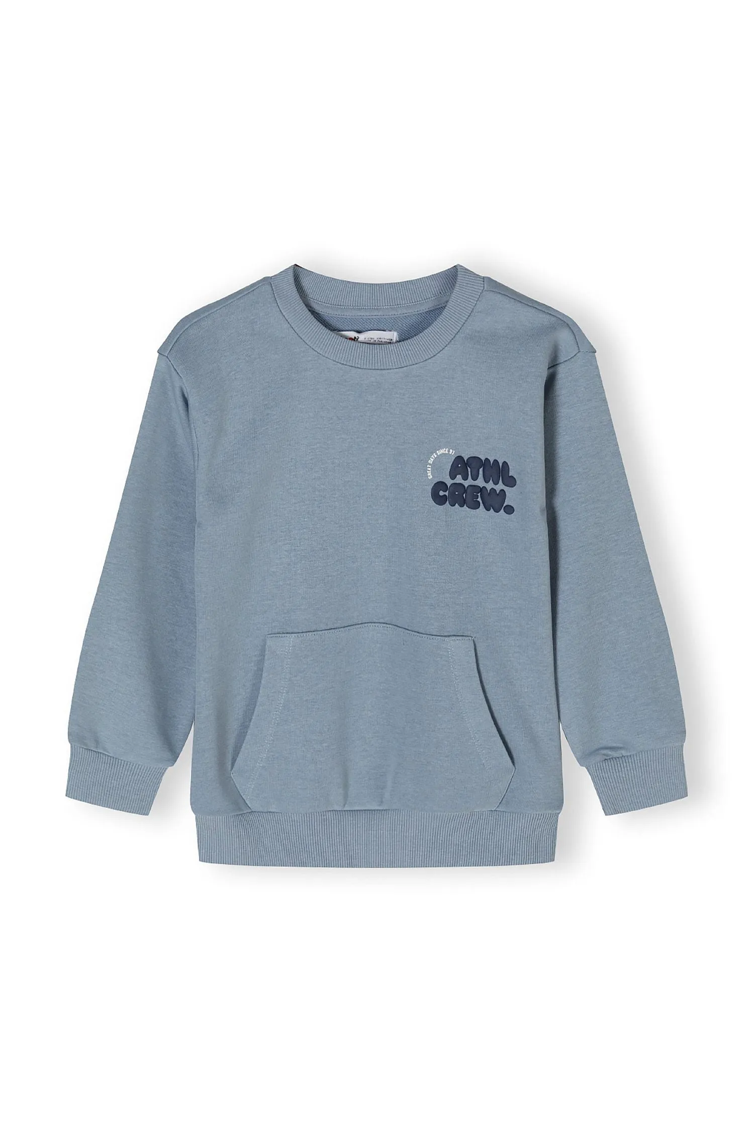 Minoti 42502 sweatshirt støvblå dreng kængurulomme