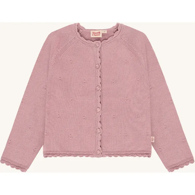 Hust & Claire HCCilja Pointelle cardigan heather øko