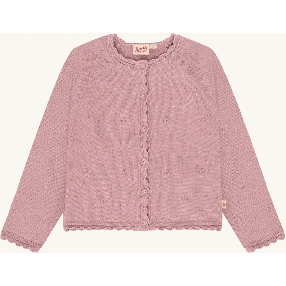 Hust & Claire HCCilja Pointelle cardigan heather øko