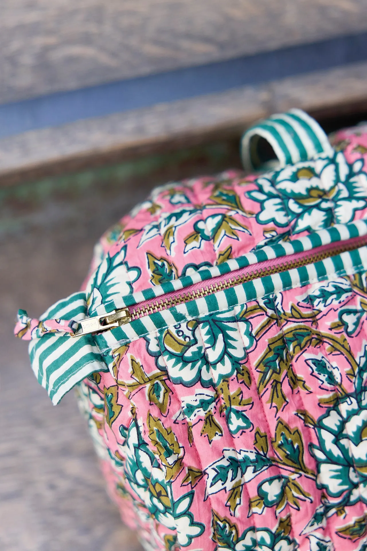 Bonton rejsetaske rosa blomster 50 cm