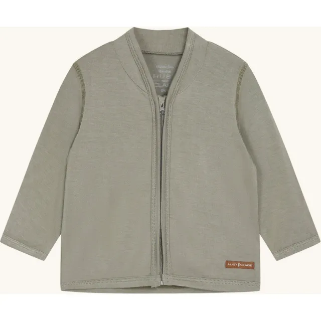 Hust & Claire Curd Solid Zip cardigan Seagrass bambus