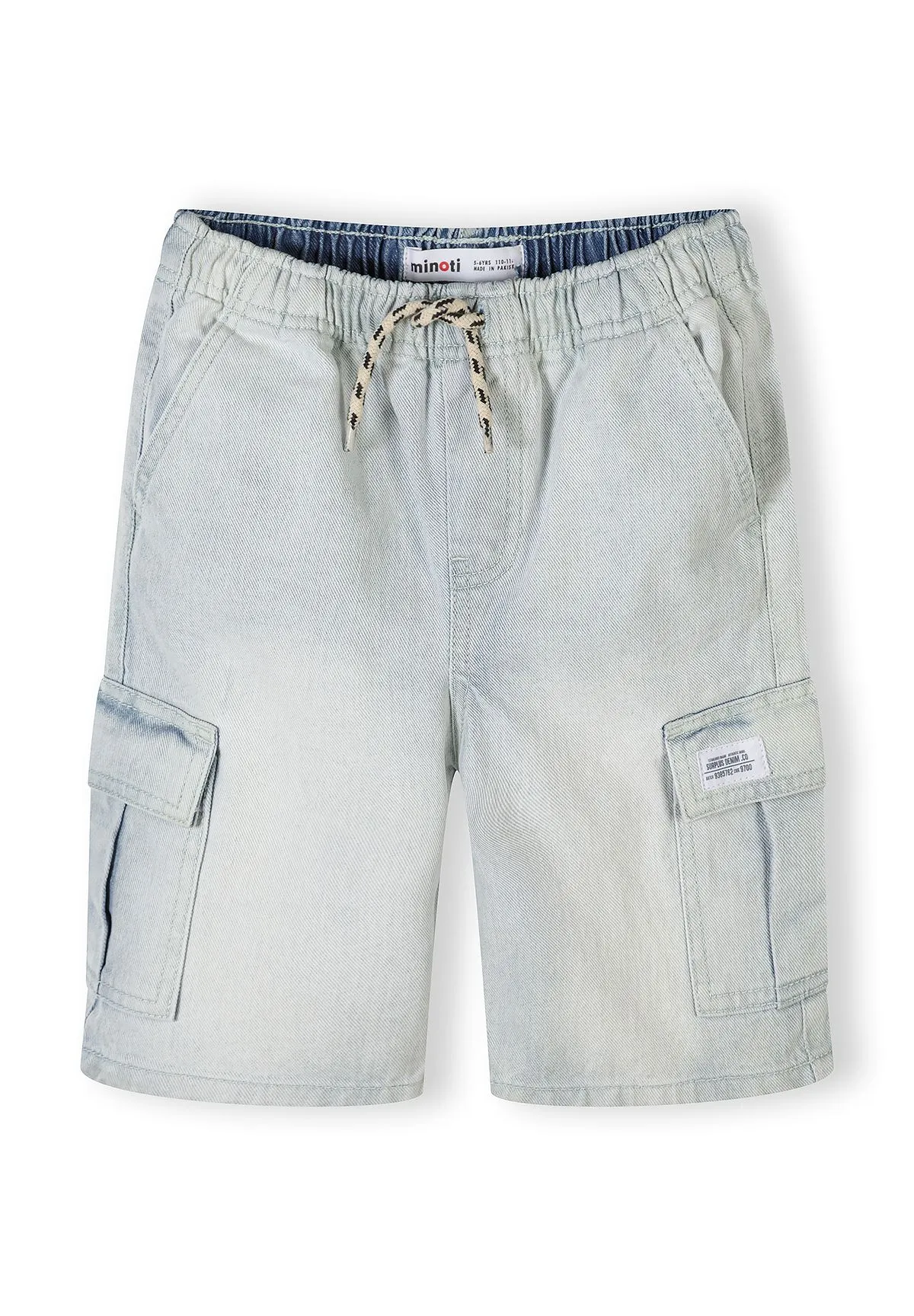 Minoti 44945 cargoshorts til drenge 2-pak lyseblå denim