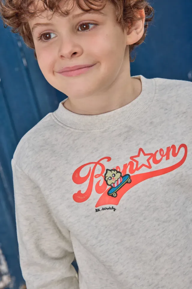 Bonton Smile grå sweatshirt bomuld Lili Scratchy