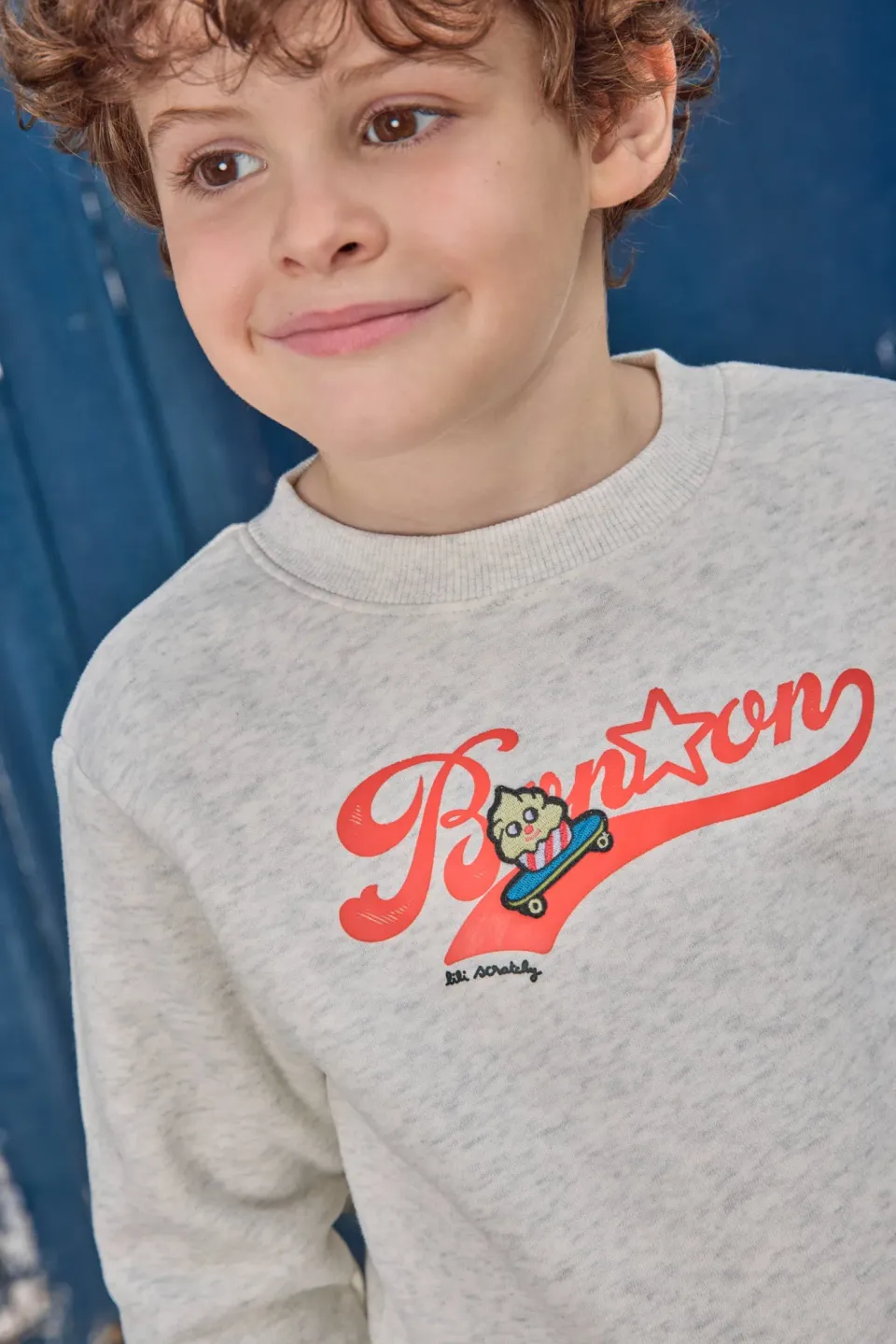 Bonton Smile grå sweatshirt bomuld Lili Scratchy