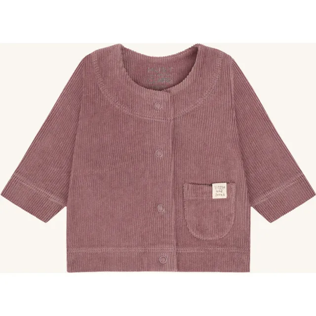Hust & Claire HCChai Velour cardigan plum bomuld