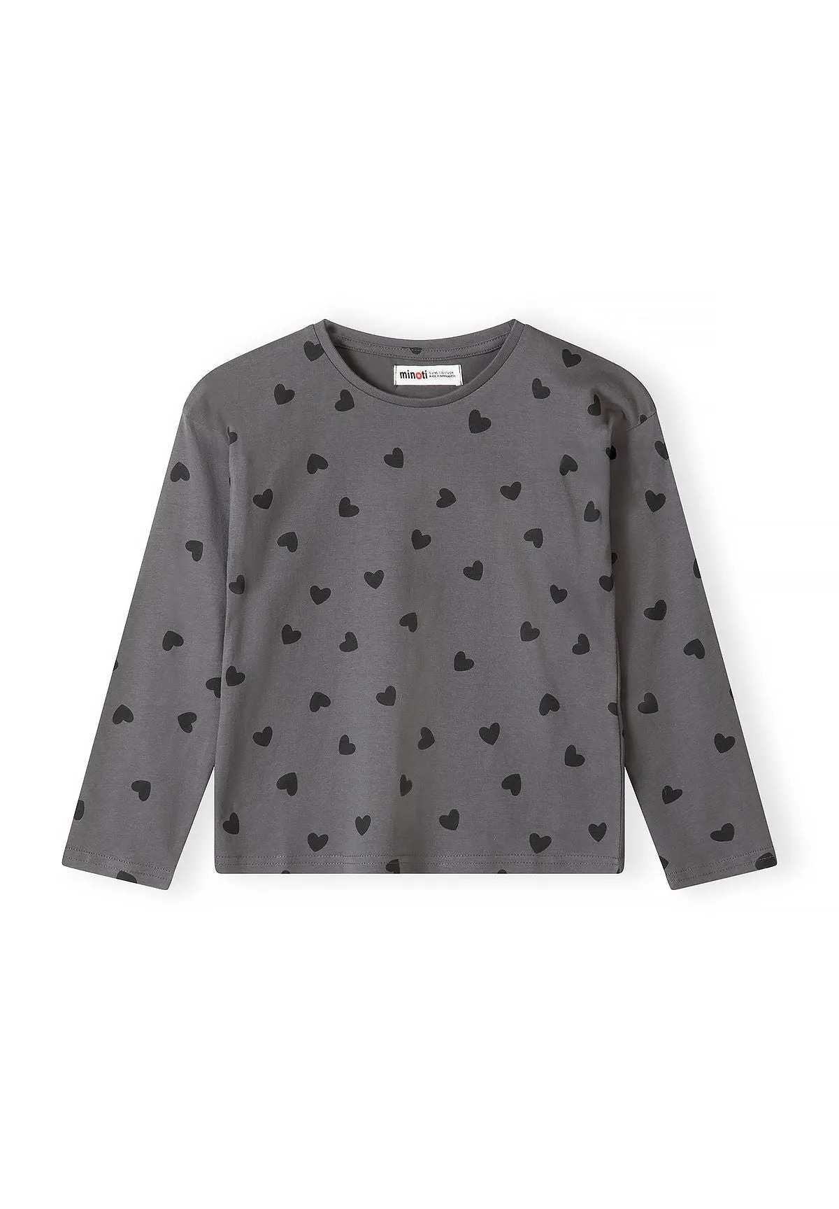Minoti 45633 langærmede t-shirts til piger 5-pak hjerter