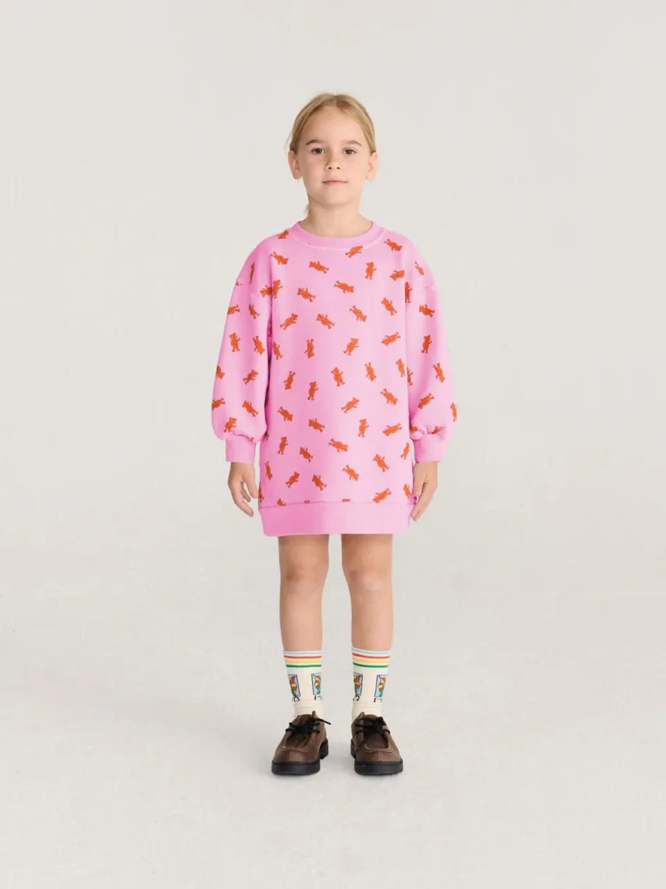 Bobo Choses Softpaw Monster sweatshirt kjole lyserød 2-3Y