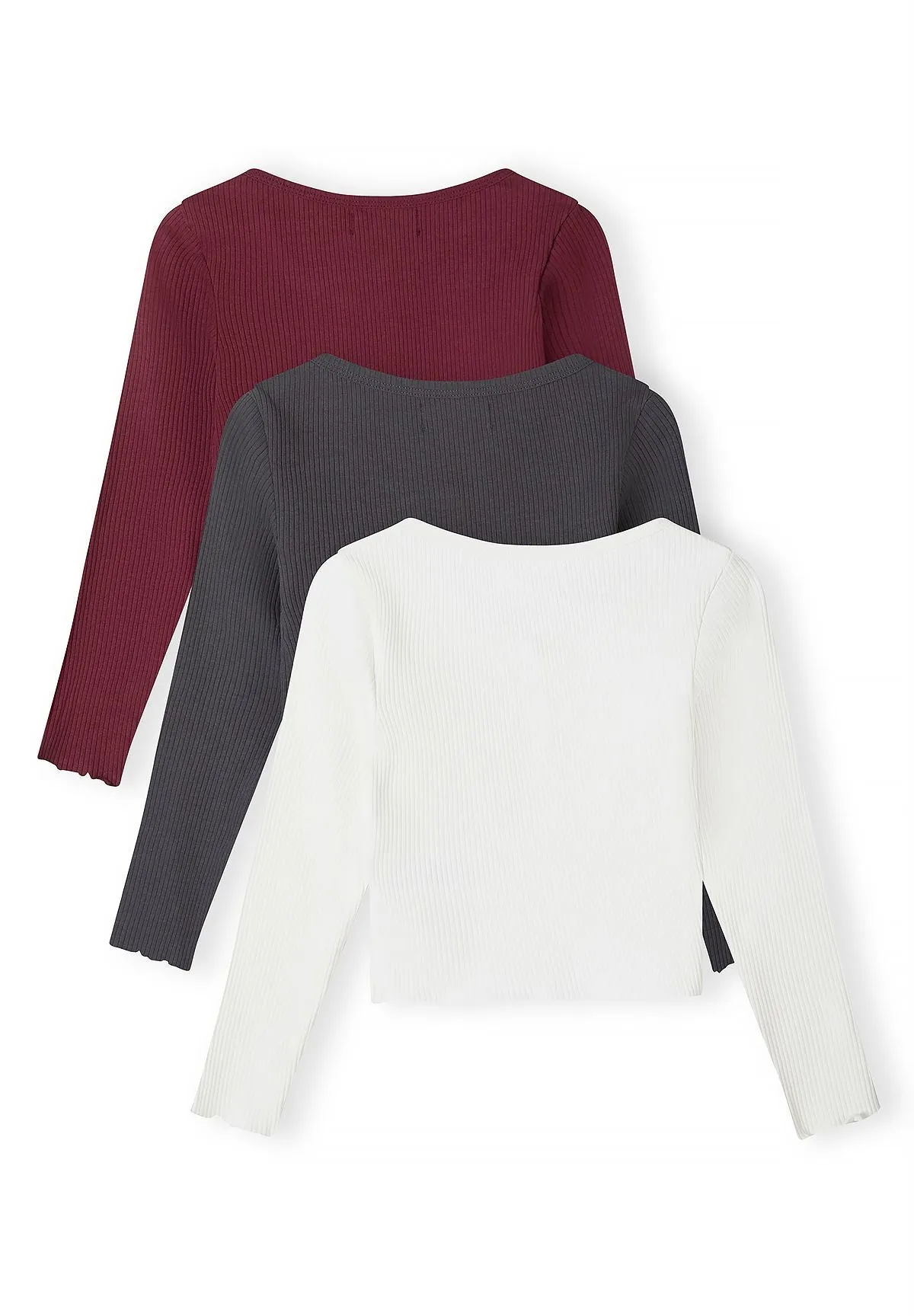 Minoti 45643 t-shirts piger 3-pak rib med knapper