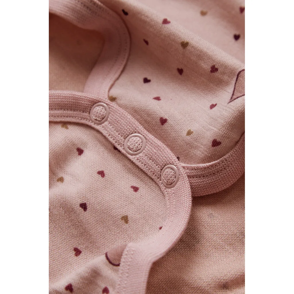 Hust & Claire Baloo Hearts Puff bodystocking Dusty Rose uld