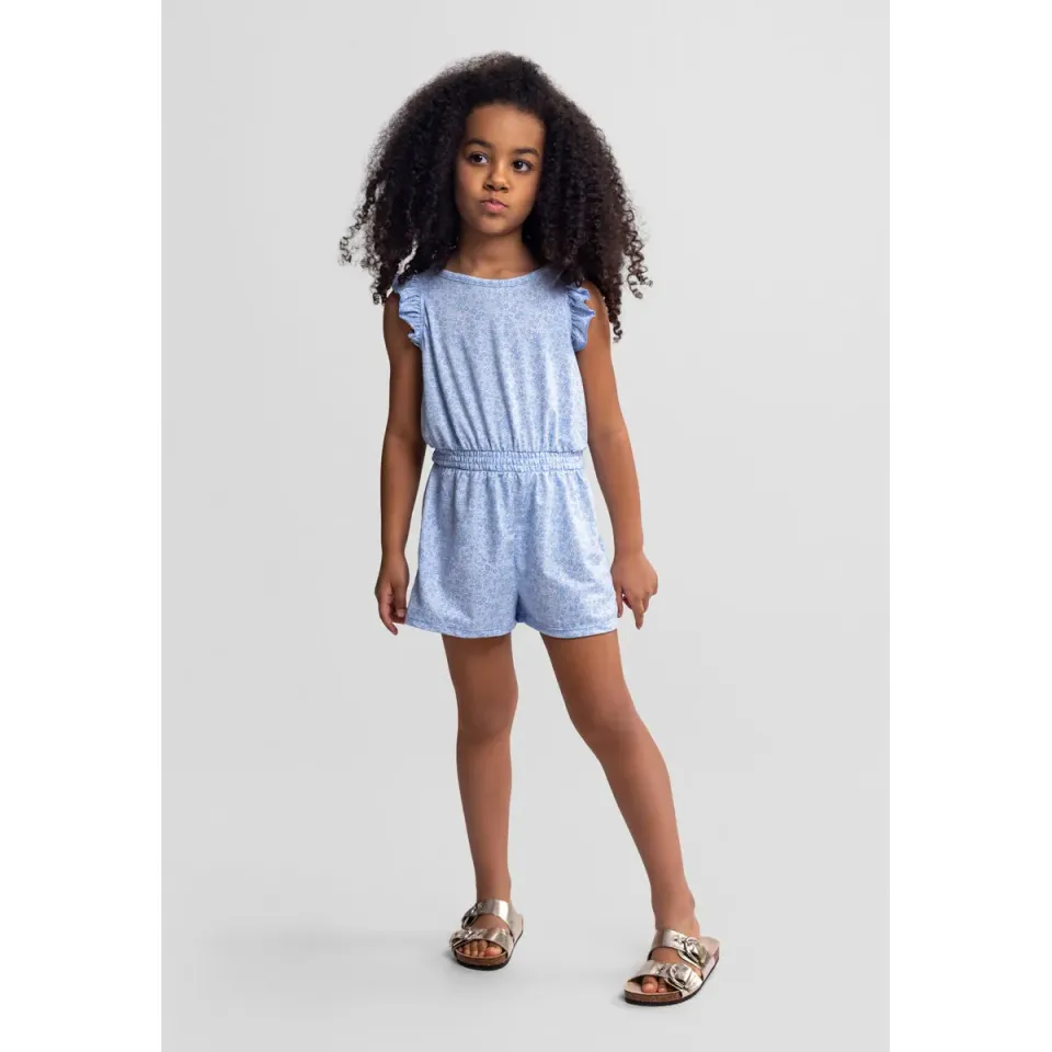 Minoti 44654 jumpsuit blå blomstret piger