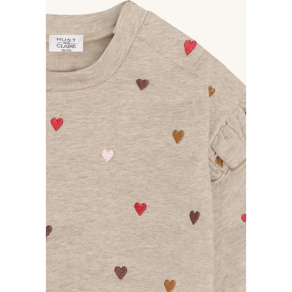 Hust & Claire Sicillia Heartbeat sweatshirt Biscuit blomster