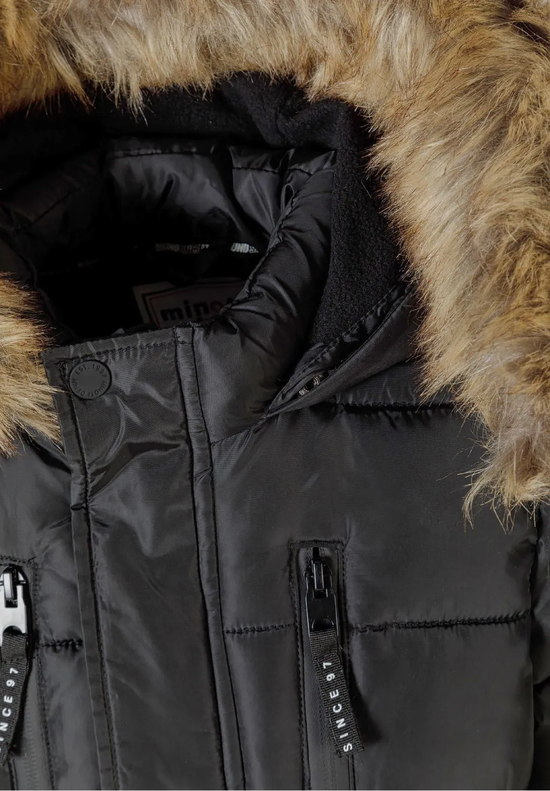 Minoti 45249 parka grå foret til drenge