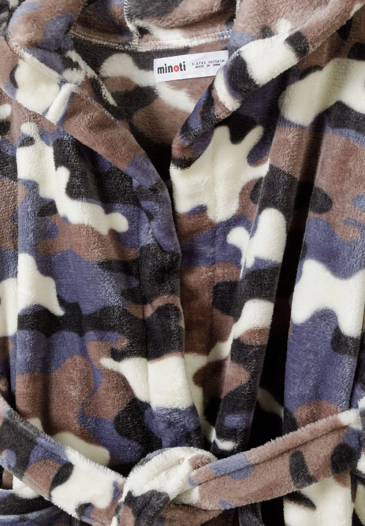 Minoti 41545 Badekåbe camouflage sort fleece
