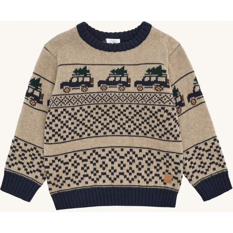 Hust & Claire HCPelle Jeep pullover Biscuit økologisk