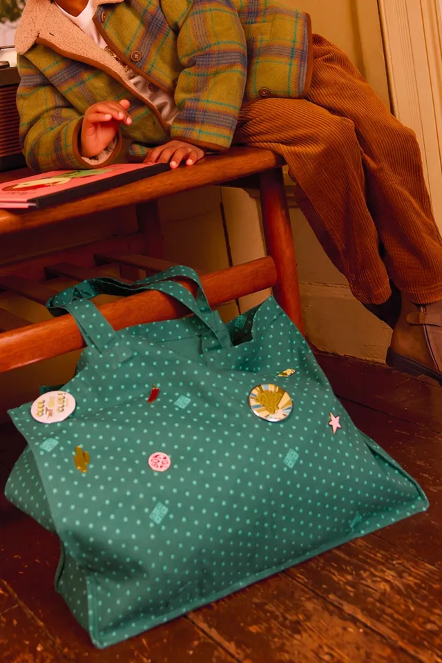 Bonton Jo shopper mørkegrøn bomuld 56 cm