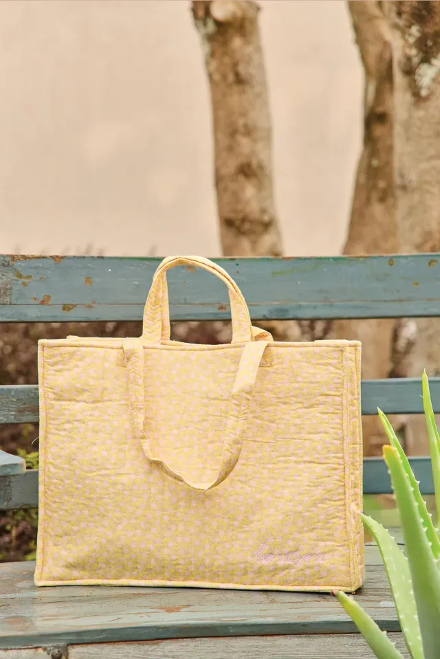 Bonton Mia Foulfleur mulepose gul bomuld