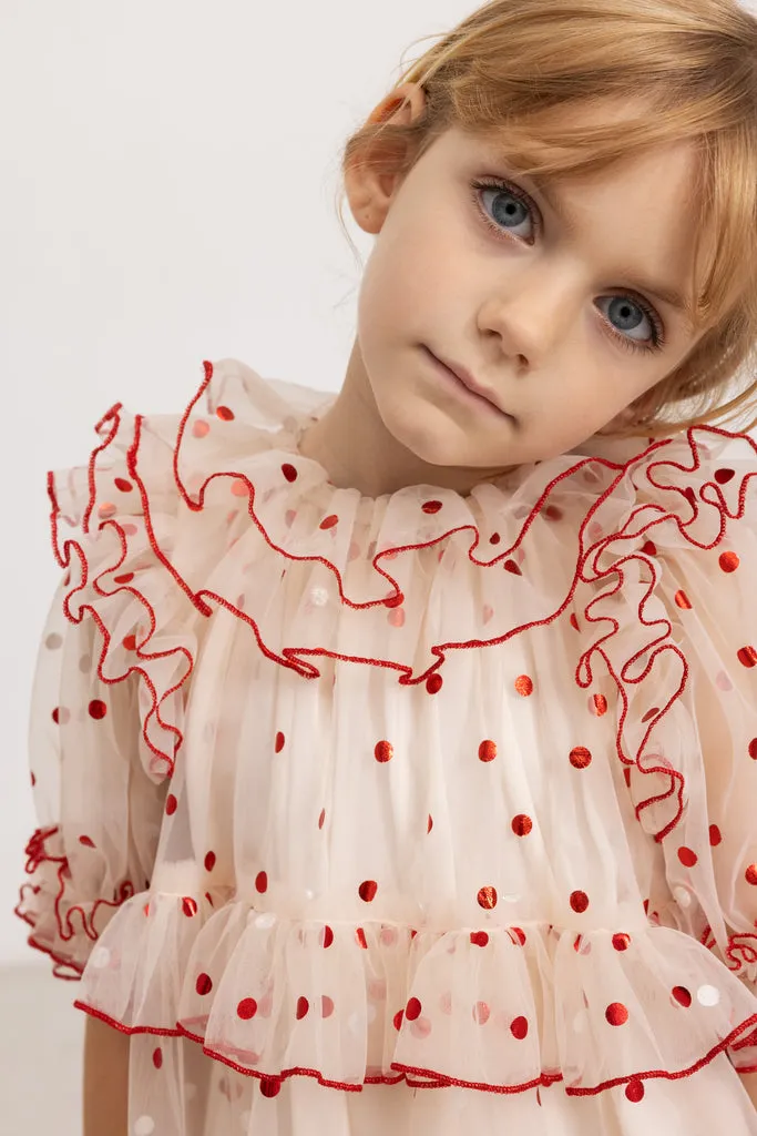 MarMar Dakira kjole Poppy Dots tyl rød