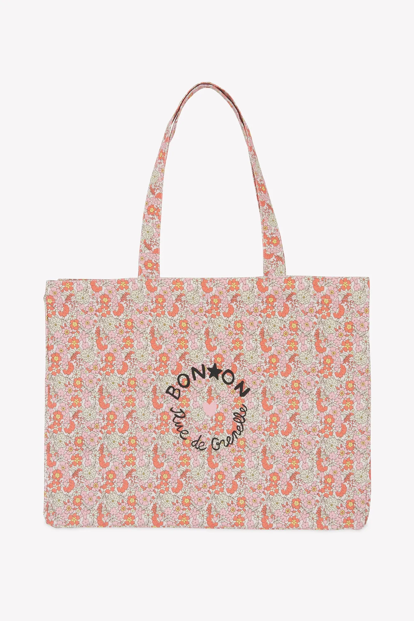 Bonton Beth shopper stor bomuld rosa blomst