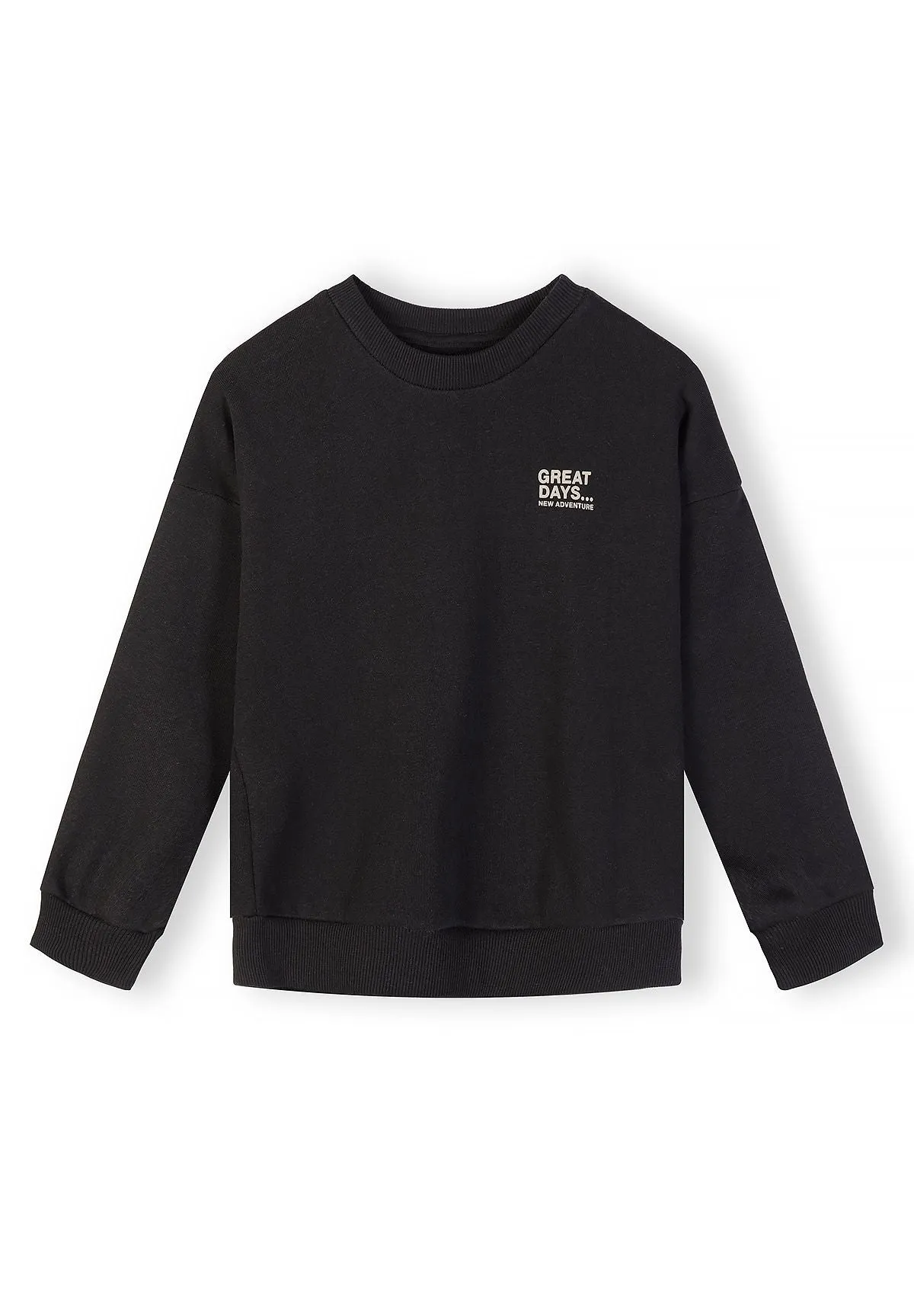 Minoti 44804 sweatshirt sort beige 2-pak bomuld