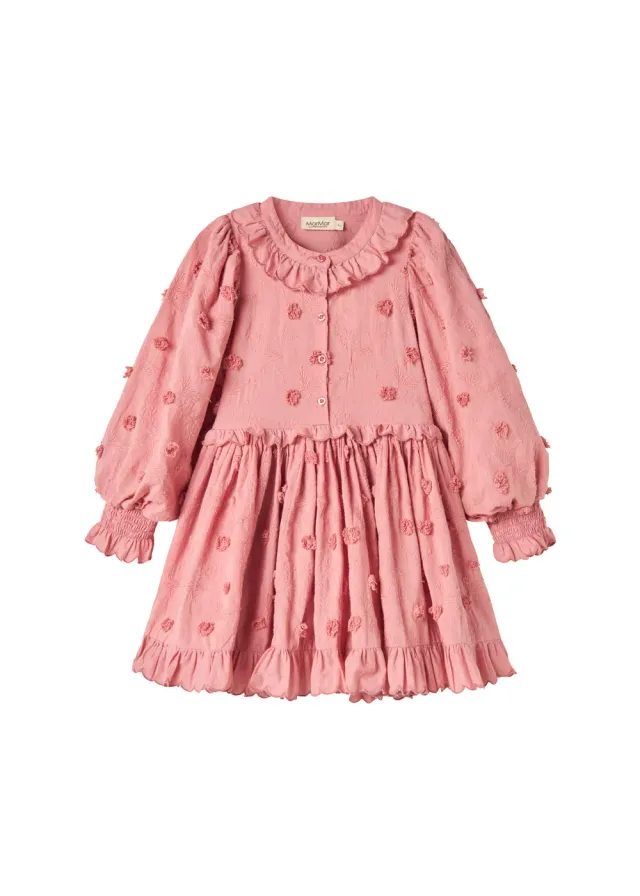 MarMar Dipa Kjole Pink Delight med broderi
