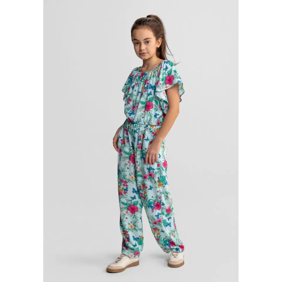 Minoti 44661 sæt mint viskose blomster