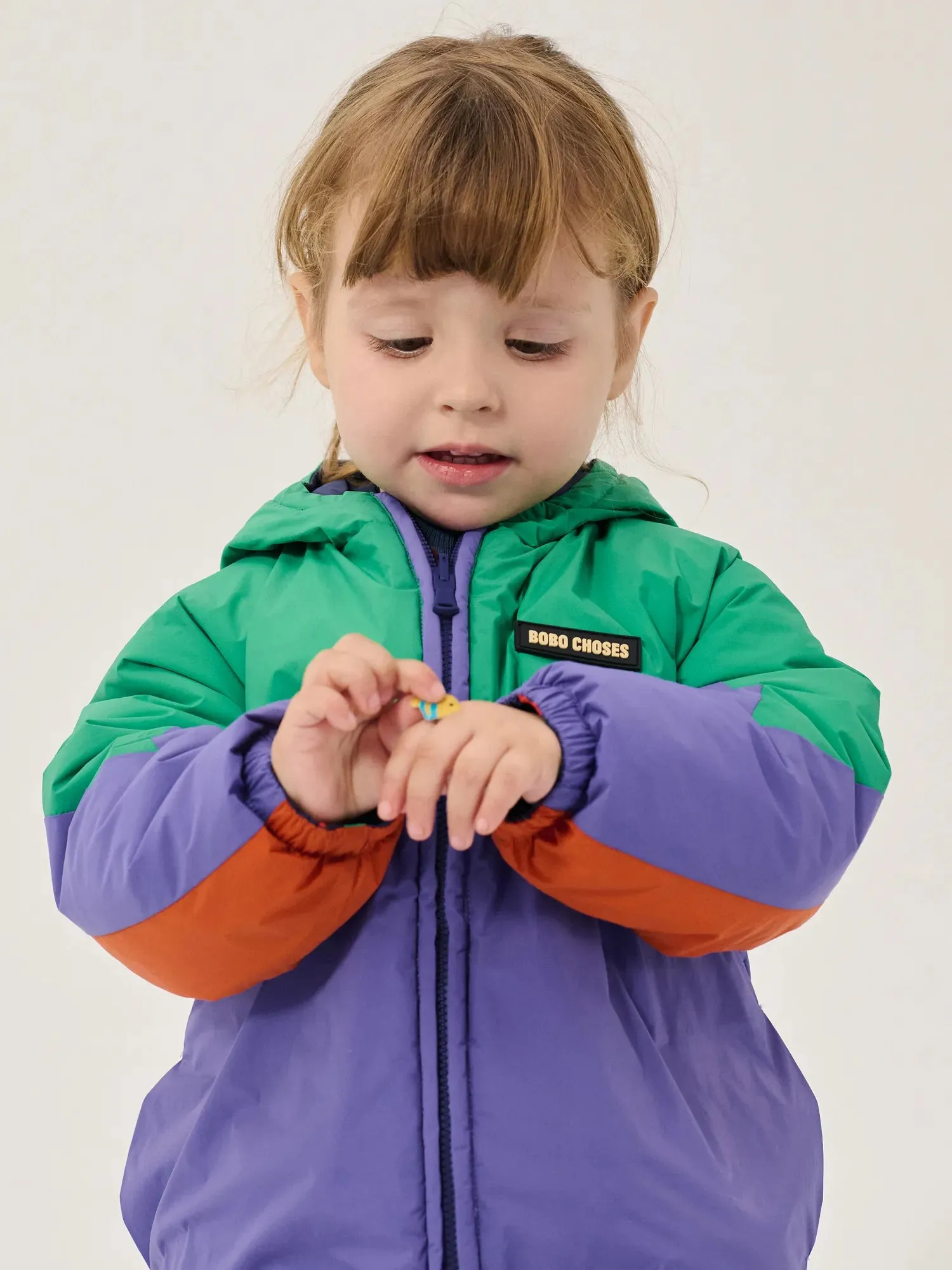 Bobo Choses Stamp Bloom anorak vendbar navy 6M